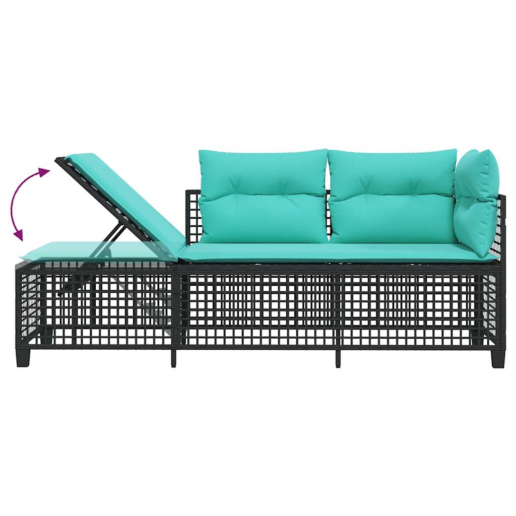3-teiliges Ecksofa-Set für den Garten mit Kissen, grau, Polyrattan