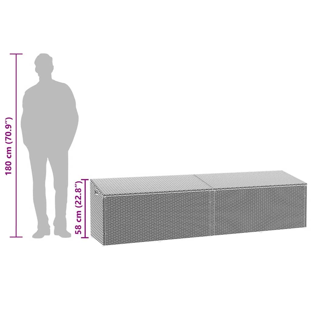 Garten-Aufbewahrungsbox Schwarz 110 x 50 x 58 cm Poly Rattan