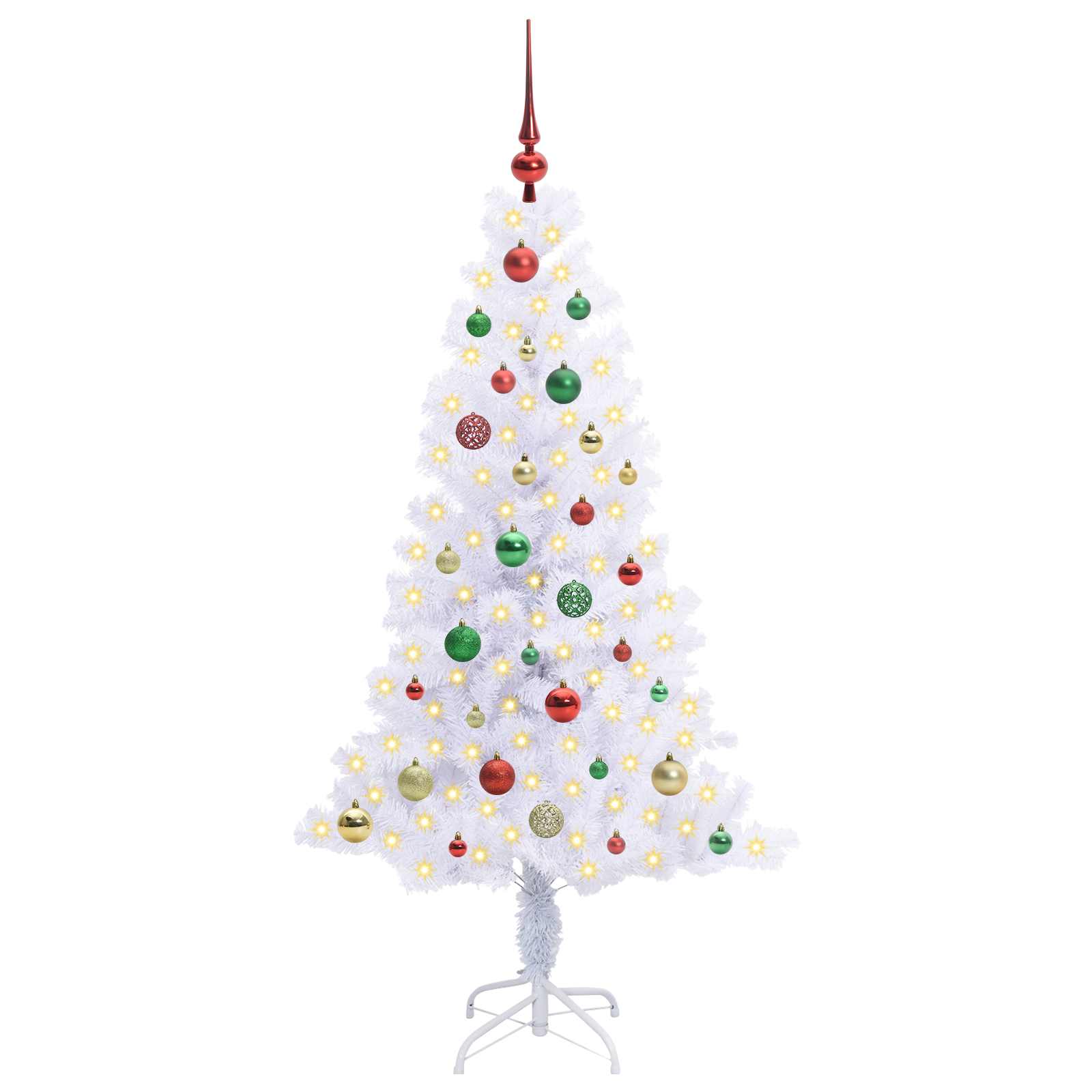 Künstlicher Weihnachtsbaum Weiß 120 cm PVC und Stahl