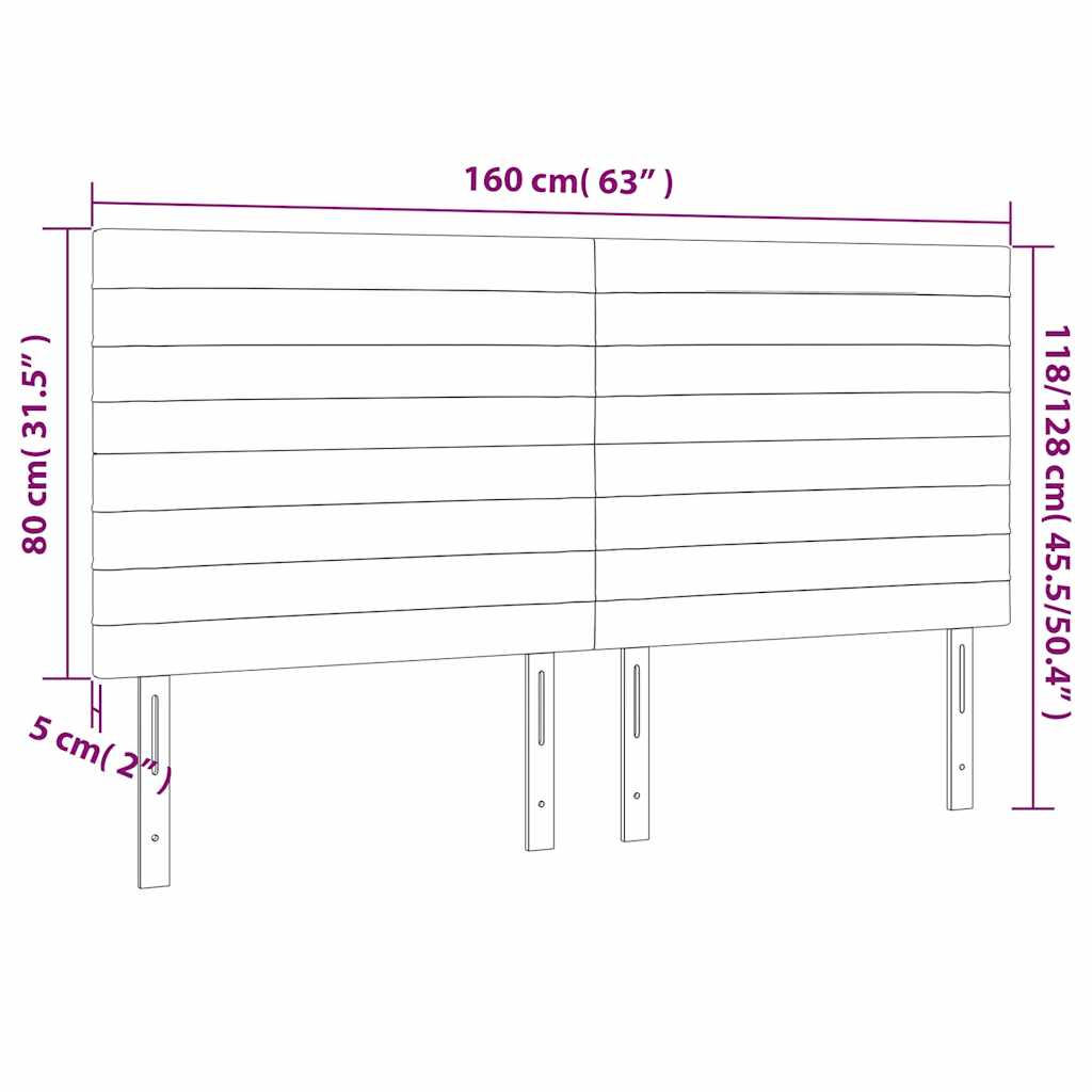 Kopfteil Hellgrau 80x5x118/128 cm Samt