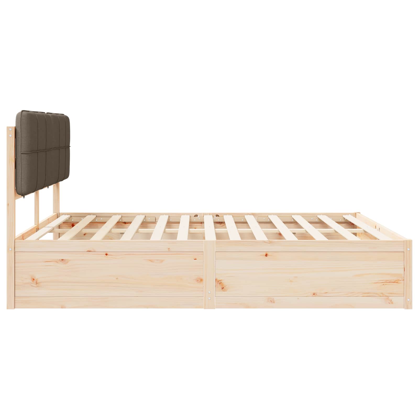 Bettgestell mit gepolstertem Kopfteil Hellgrau 200 x 200 cm