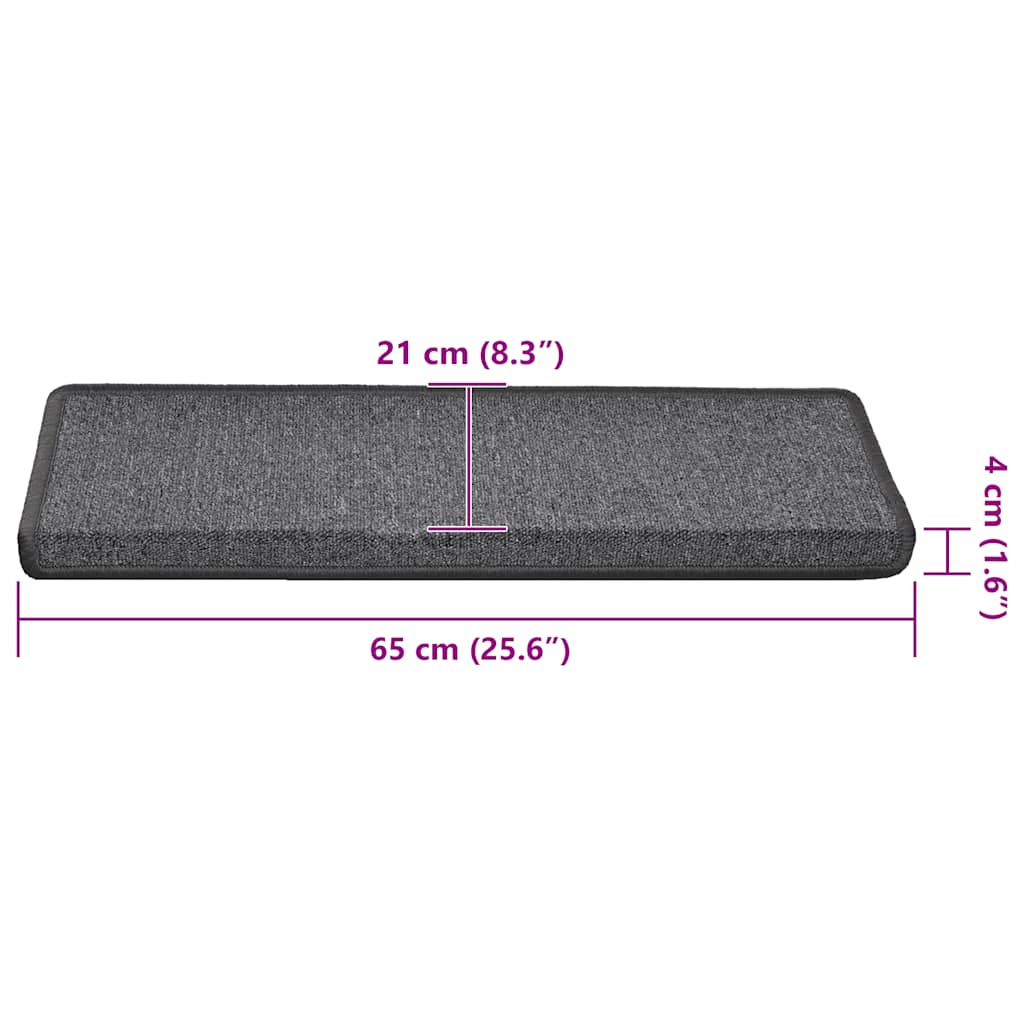 Stufenmatten 15 Stk. 65x21x4 cm Anthrazit Rechteckiger Rand