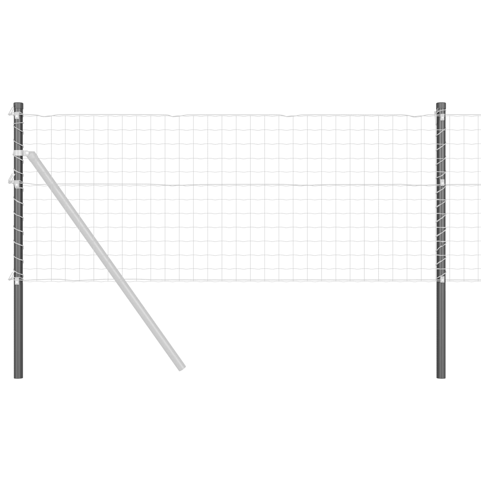 Zaunpfosten 2 pcs Grün 50 cm Pulverbeschichteter Stahl