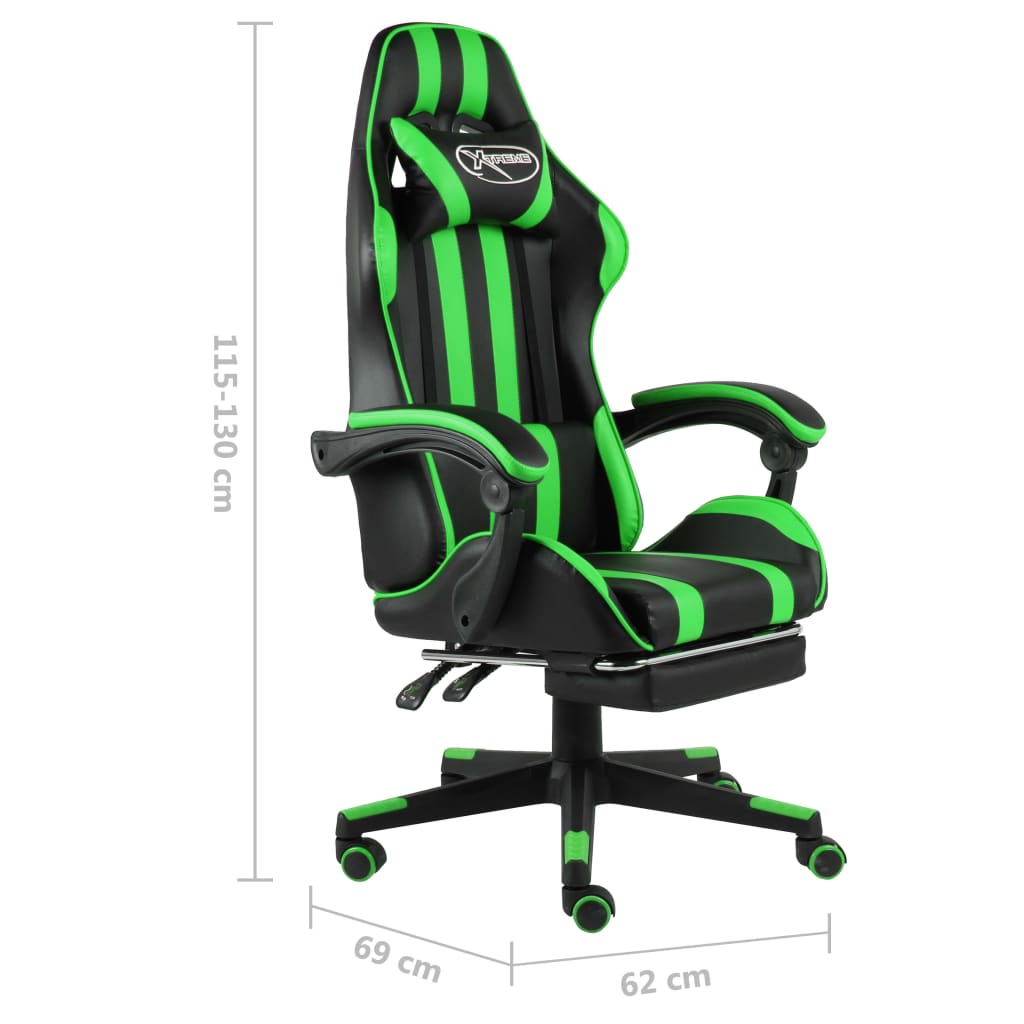 Gaming-Stuhl Schwarz und Blau Kunstleder