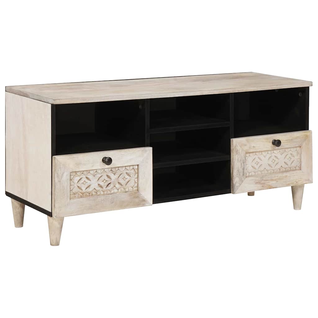 TV-Schränk mit Schubladen 100 x 33 x 46 cm Massivholz Mango