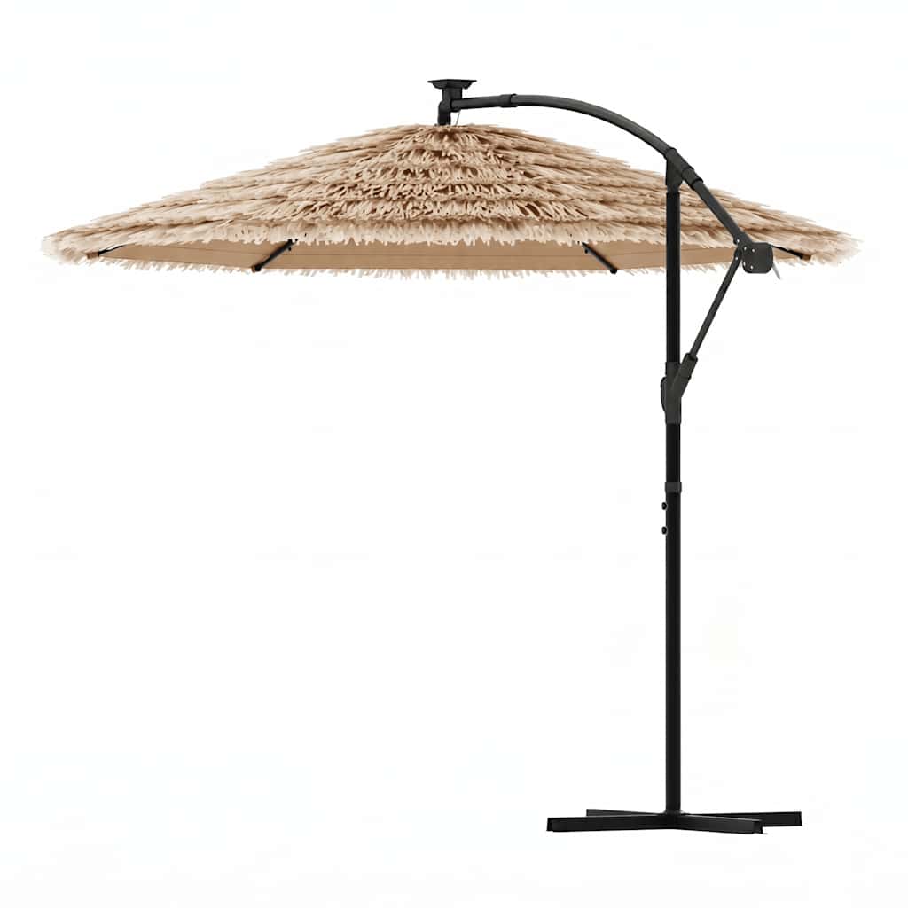 Sonnenschirm mit LED und Stahlmast Braun 246x246x230 cm