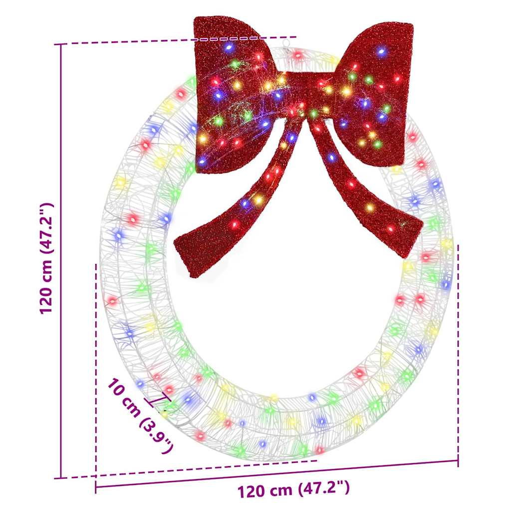 Kranz mit 60 LEDs Warmweiß 76 x 76 x 8,5 cm Acryl