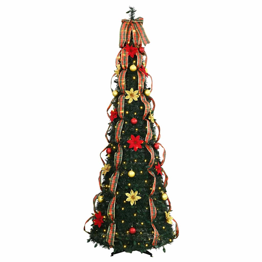 Künstlicher Weihnachtsbaum mit 50 LEDs Grün 125 cm PVC