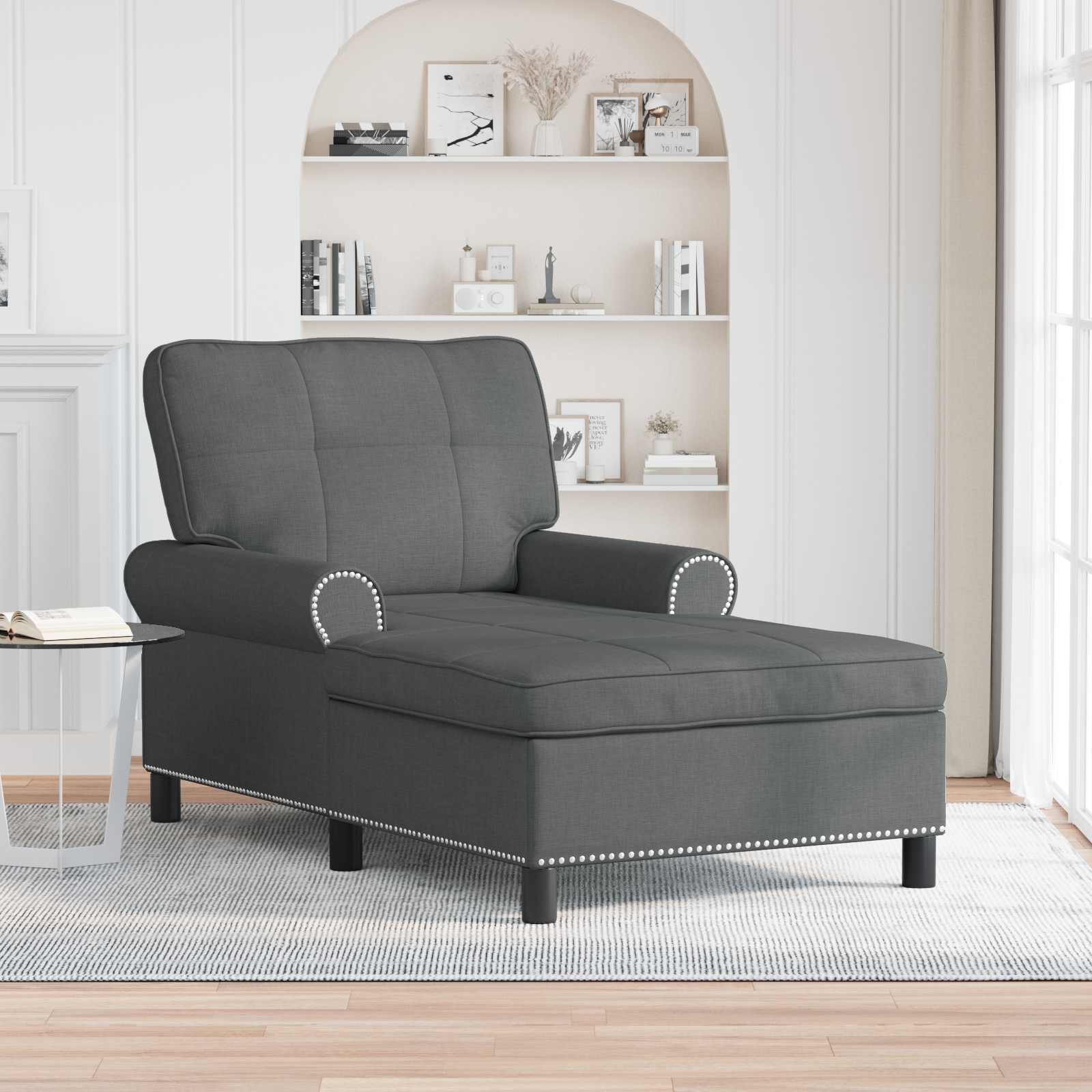 Lounge-Liege mit Kissen Hellgrau 91 x 157 x 91 cm Stoff