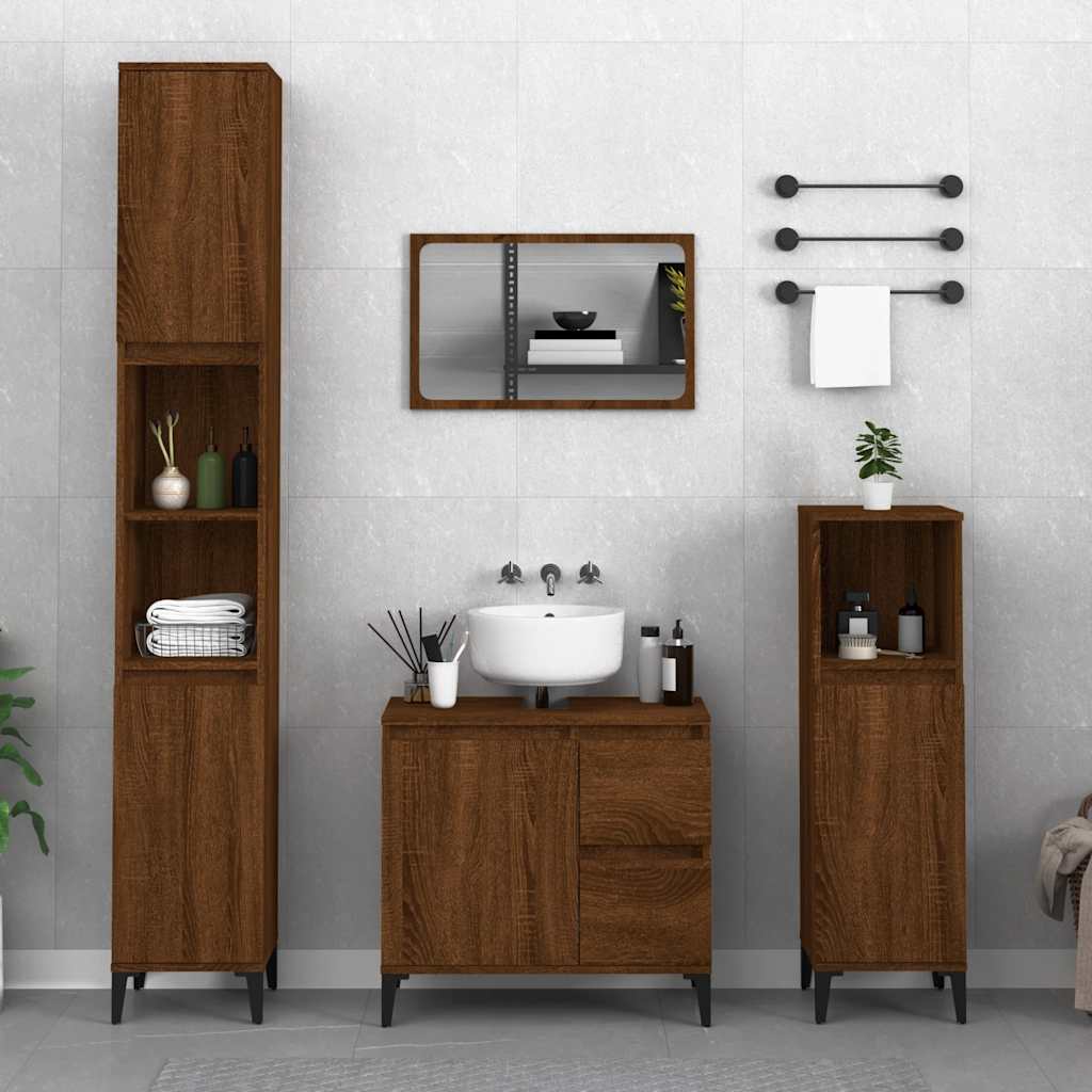 Badschrank Weiß 65x33x60 cm Holzwerkstoff