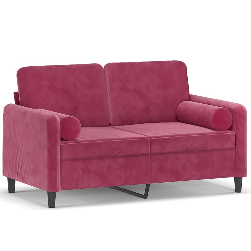 2-Sitzer-Sofa mit Zierkissen Dunkelgrün 120 cm Samt