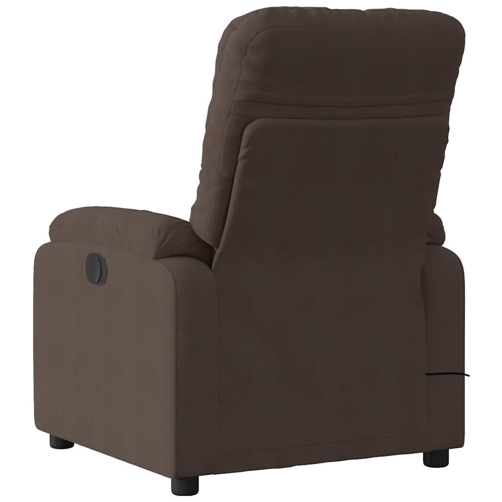 Massagesessel mit Liegefunktion, braun, Mikrofaserstoff