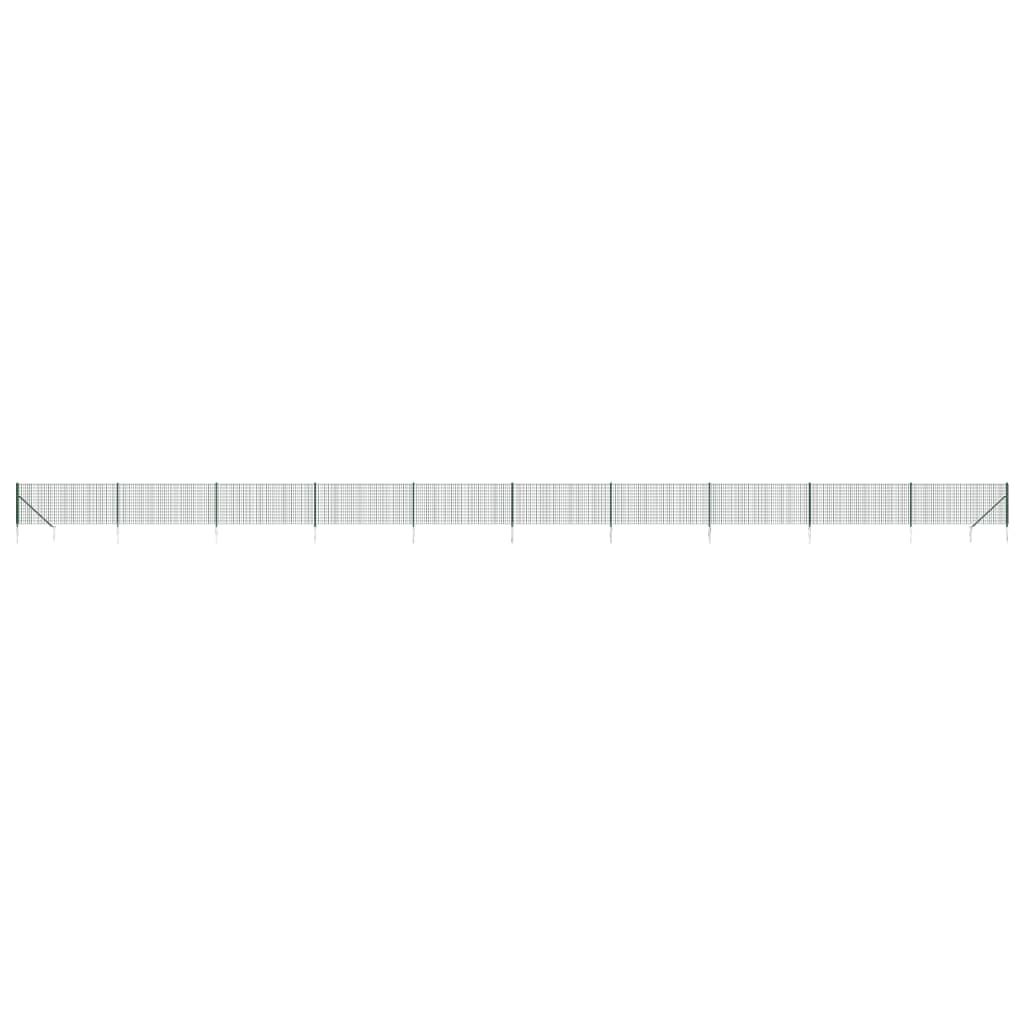 Maschendrahtzaun mit Bodenhülsen Grün 2x10 m