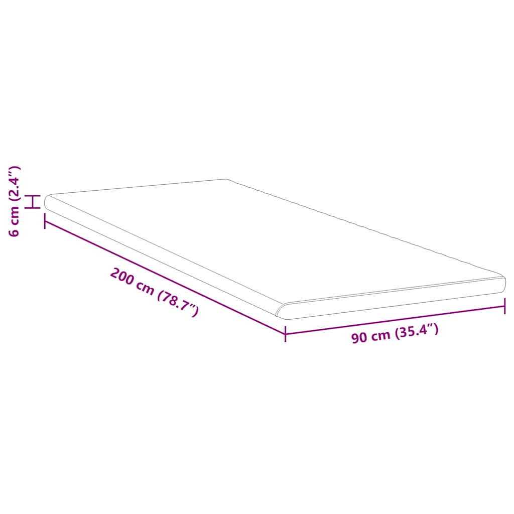 Matratzenauflage Weiß und Grün 80 x 200 cm Jacquard Stoff