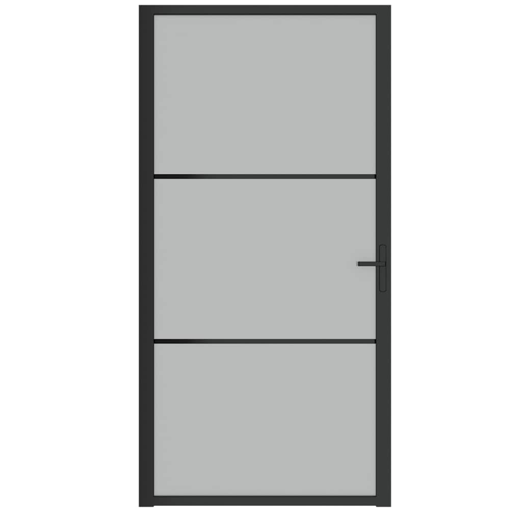 Innentür ESG Glas und Aluminium 76x201,5 cm Schwarz