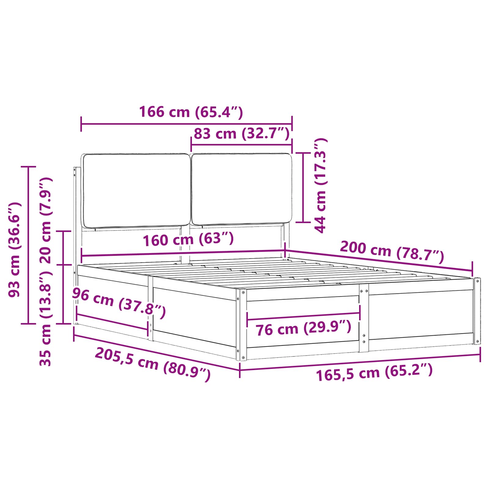 Bettgestell mit gepolstertem Kopfteil Hellgrau 200 x 200 cm
