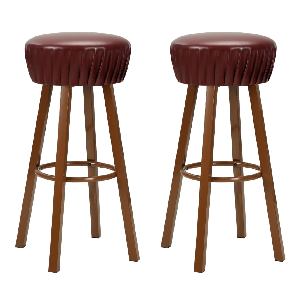 Barhocker 2 Stk. Schwarz Kunstleder