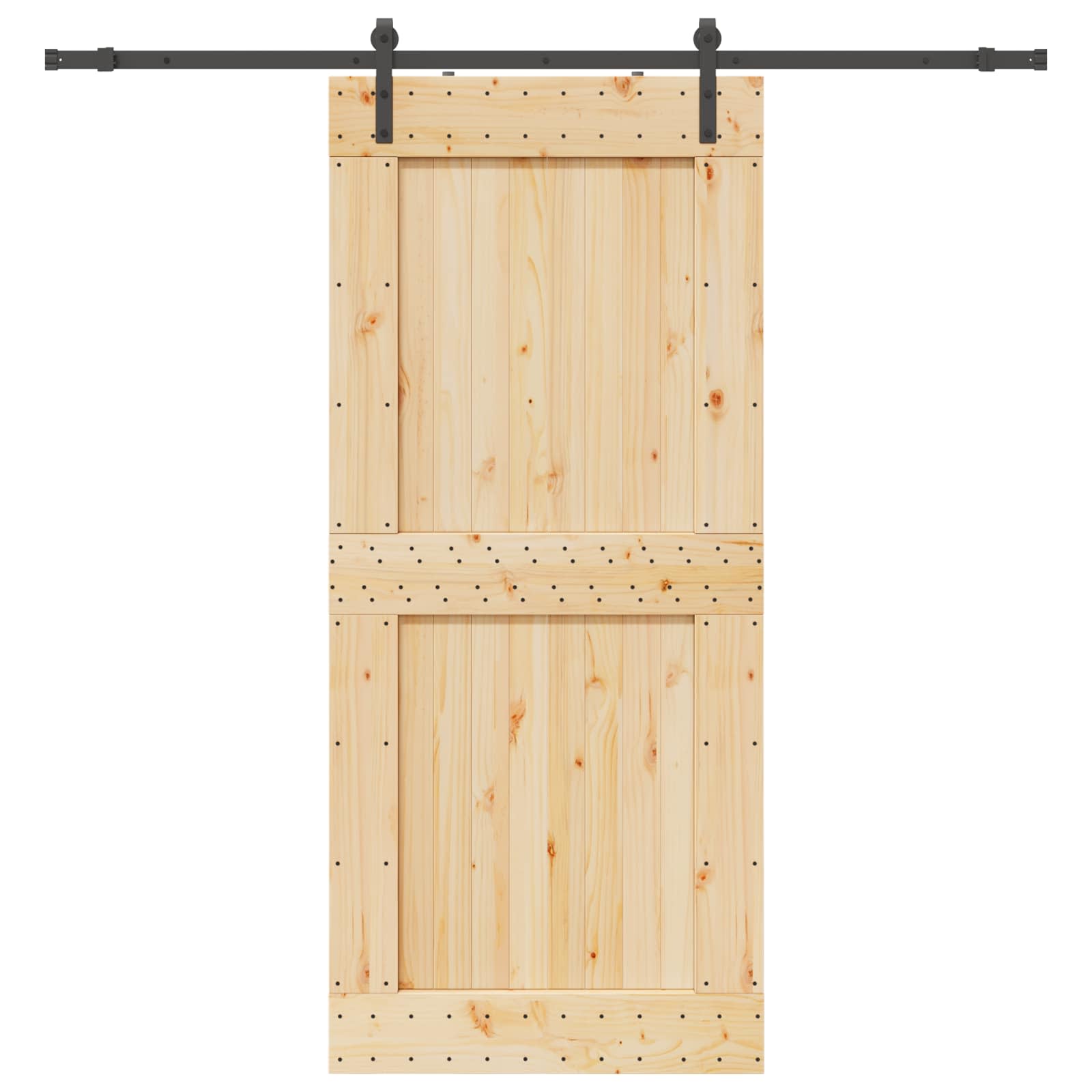 Schiebetür NARVIK Natürlich und Schwarz 70 x 210 cm (152,5 cm)