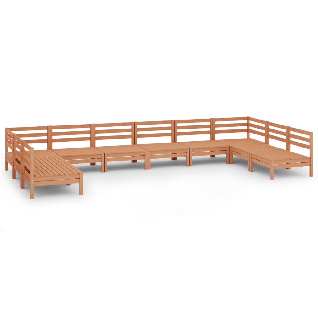 10-tlg. Garten-Lounge-Set Massivholz Kiefer