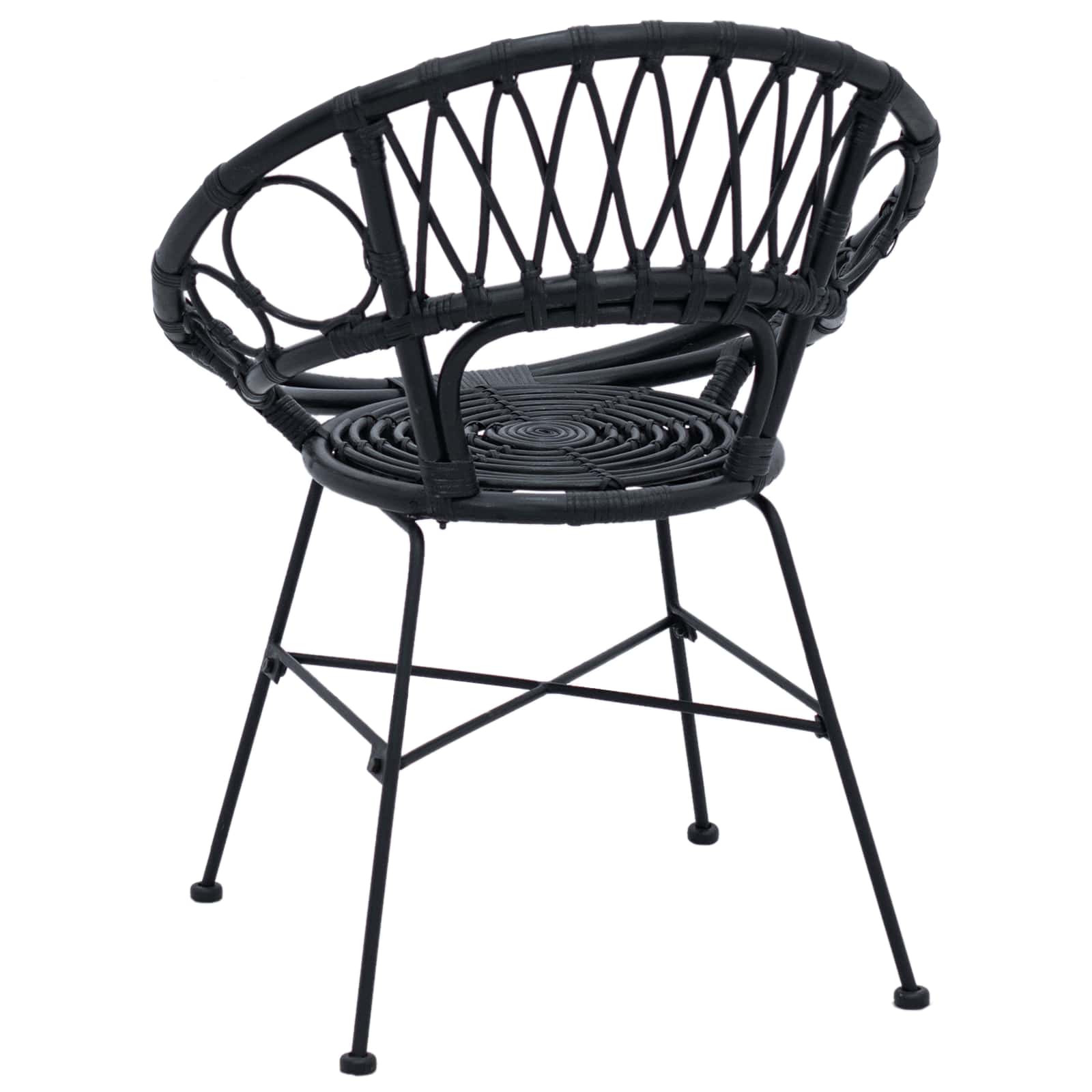 Esszimmerstuhl 2 pcs Rattan und Eisen Natur 54 x 65 x 82 cm