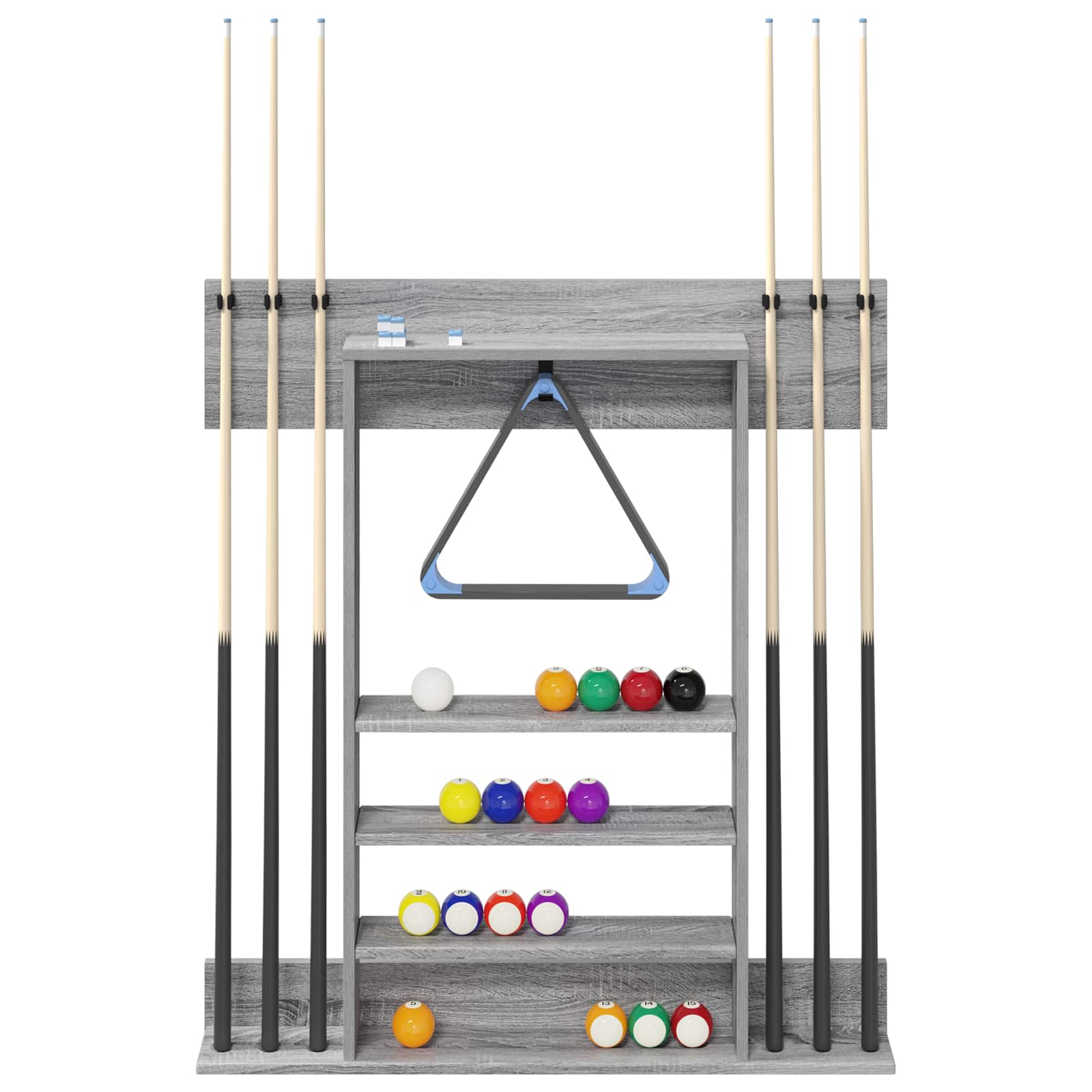 Billardqueue-Ständer Holzwerkstoff 93 x 12 x 103 cm Weiß