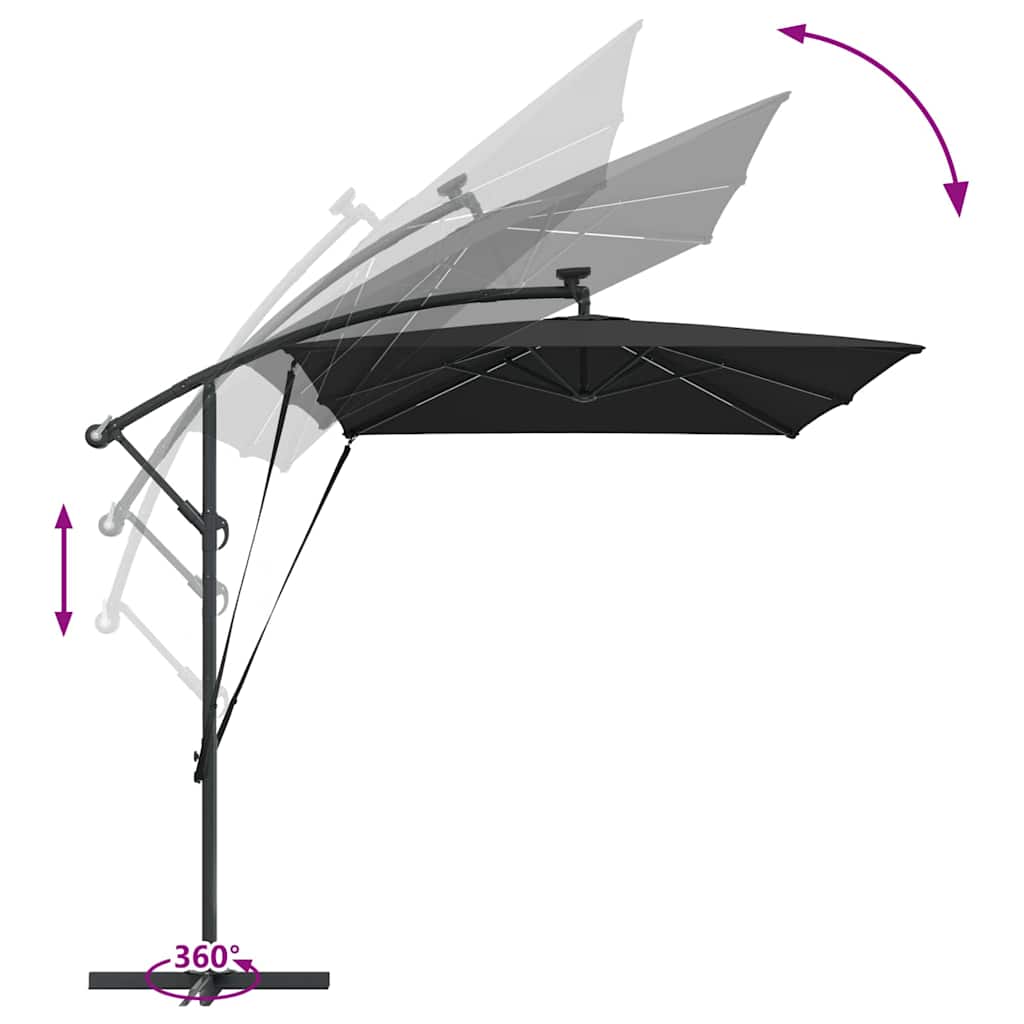 Sonnenschirm Sand 294 x 200 x 270 cm Polyester und Aluminium