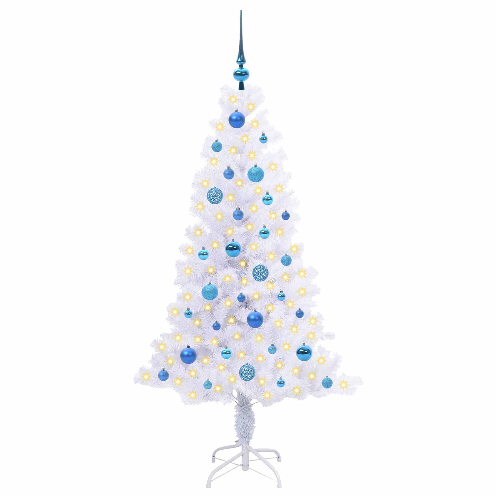 Künstlicher Weihnachtsbaum Weiß 120 cm PVC und Stahl