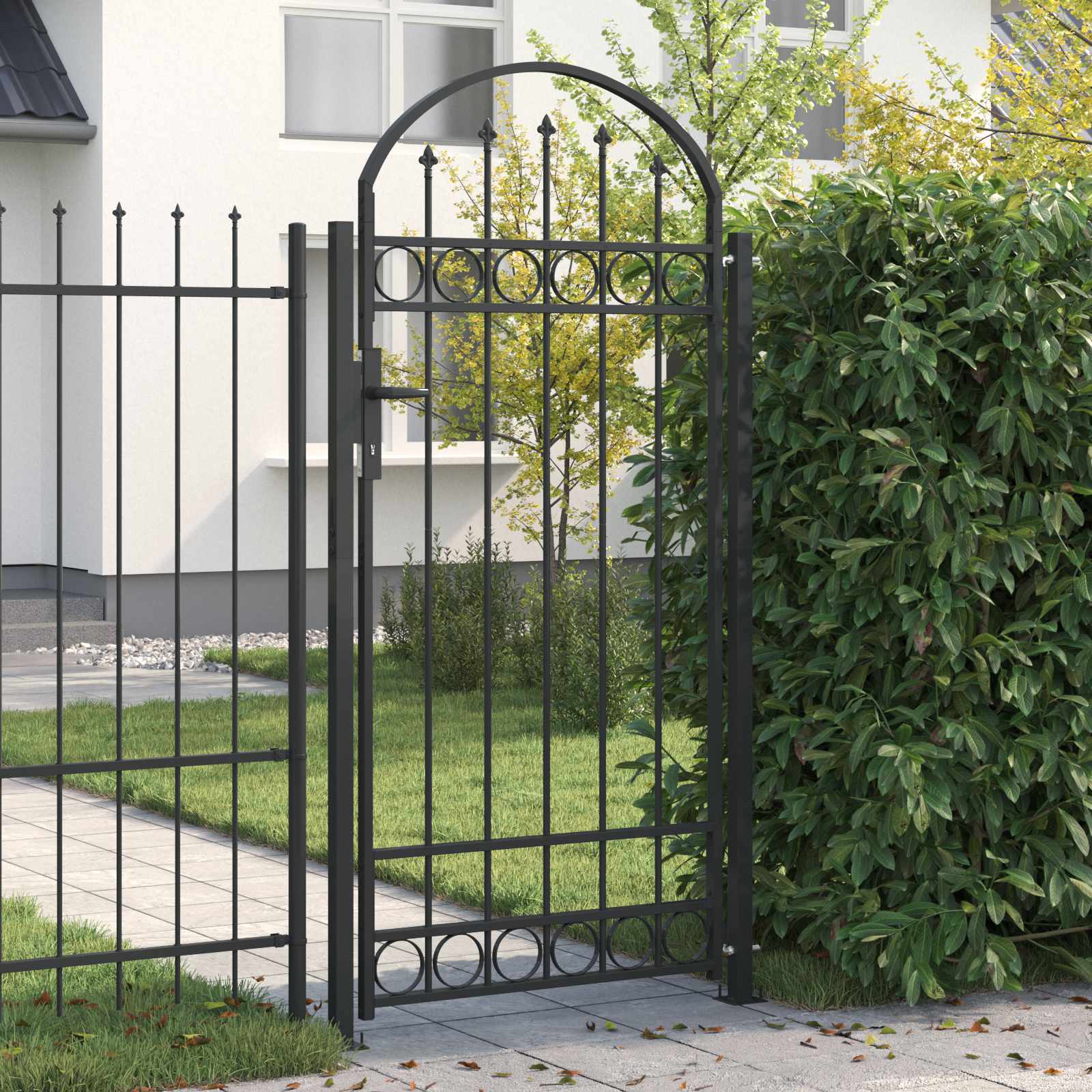 Zaunpfosten ASSEN 200 x 88 x 14 cm Stahl Grau Abschließbar