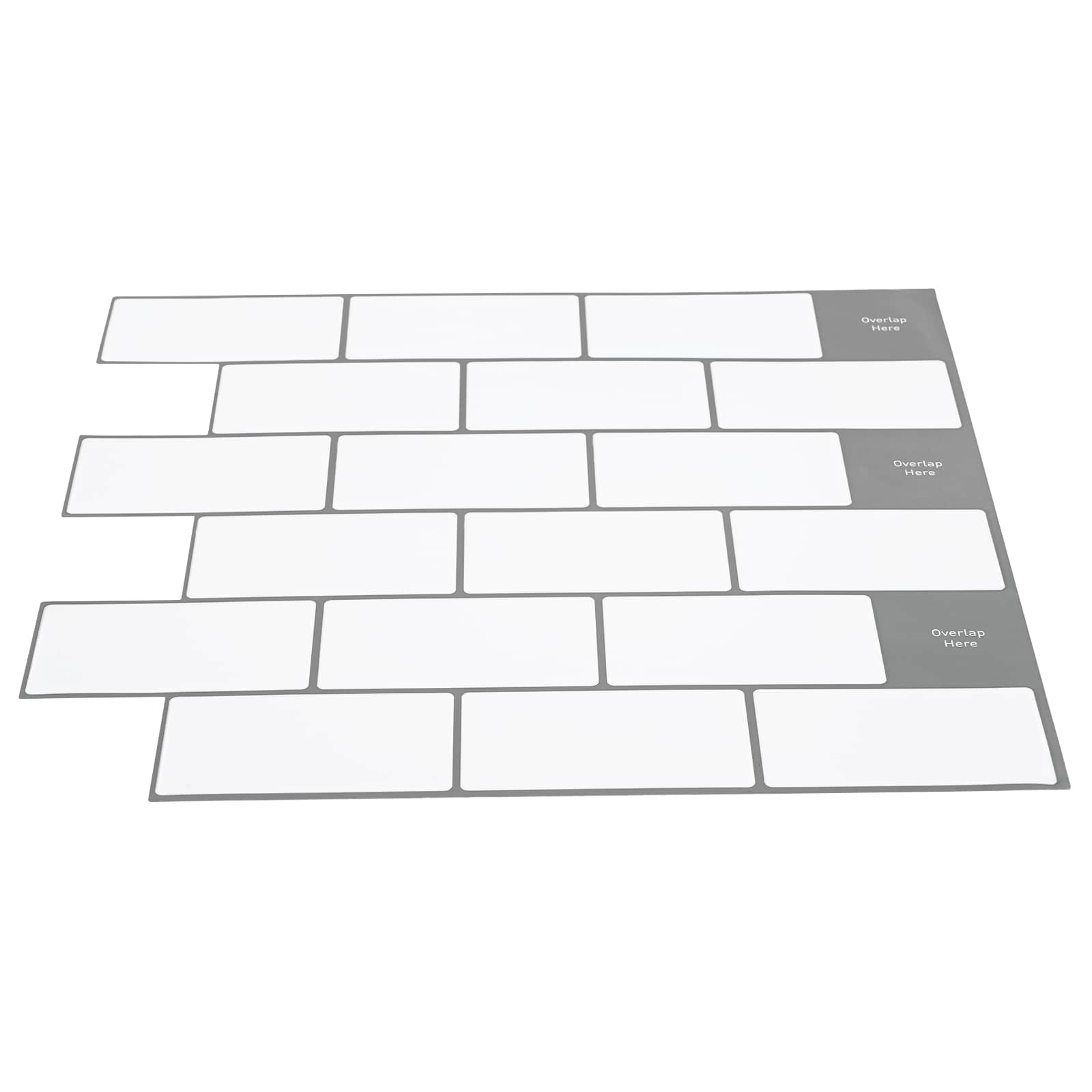 U-Bahn-Fliese 10 pcs Weiß Grau 30 x 30 cm Polyurethan und PET