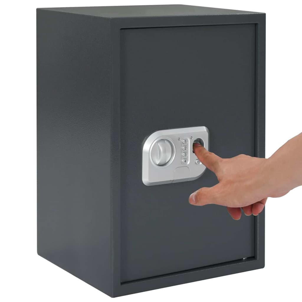 Digitaler Safe mit Schloss Dunkelgrau 31 x 20 x 20 cm Stahl