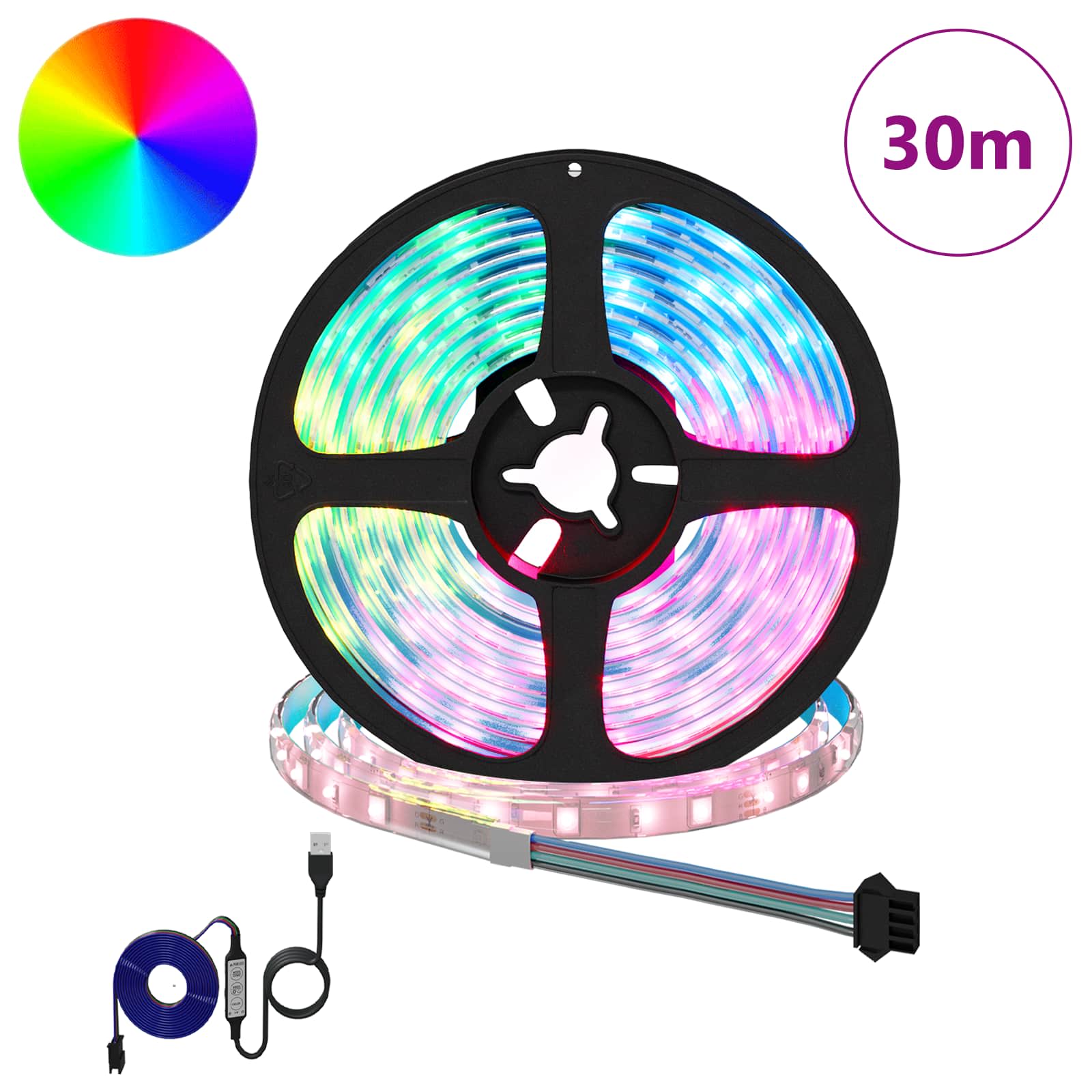 LED Streifen 2 pcs Schwarz und Transparent 3000 mm