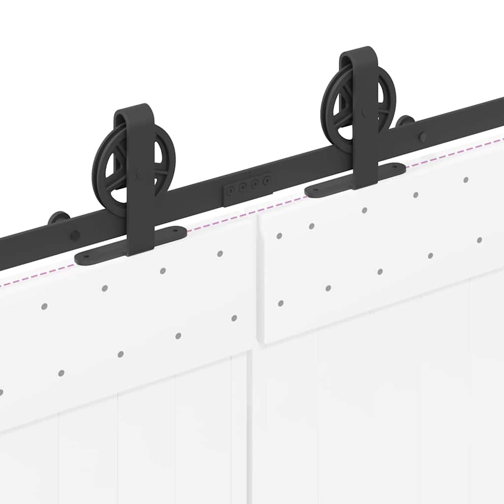 Schiebetürbeschlag-Set 366 cm Stahl Schwarz