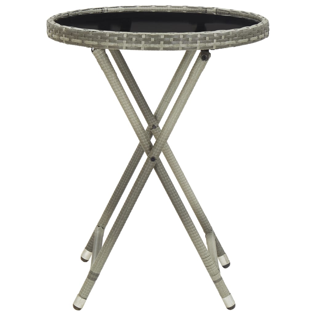 Beistelltisch Braun 60 cm Poly Rattan und Hartglas