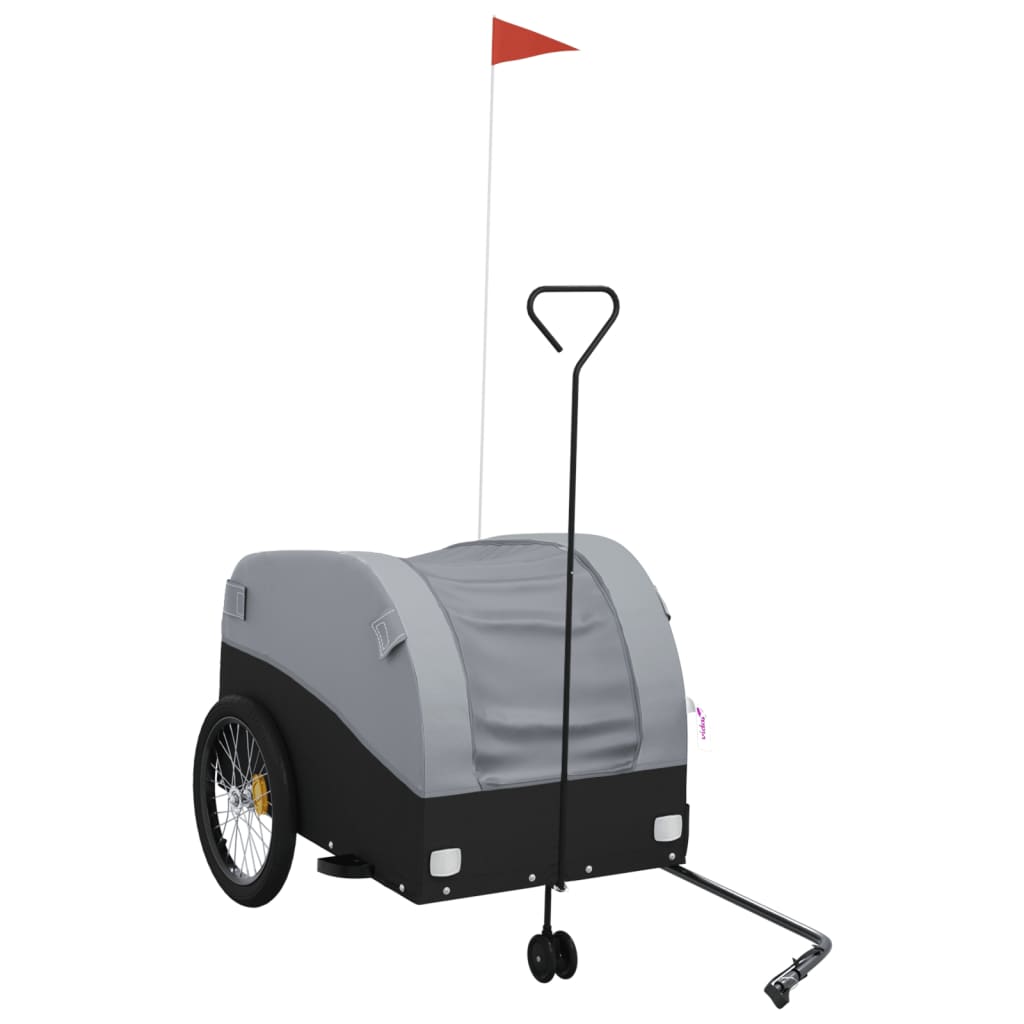 Fahrradanhänger Schwarz und Orange 30 kg Eisen