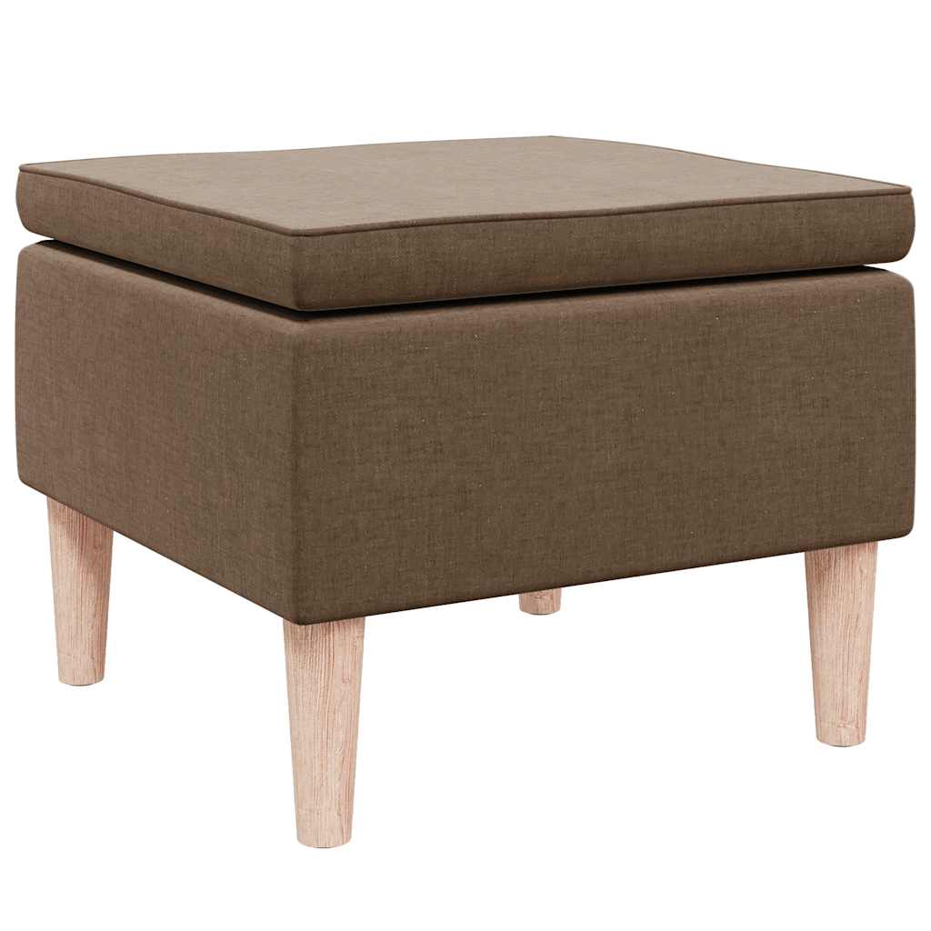 Hocker mit Holzbeinen Schwarz Stoff