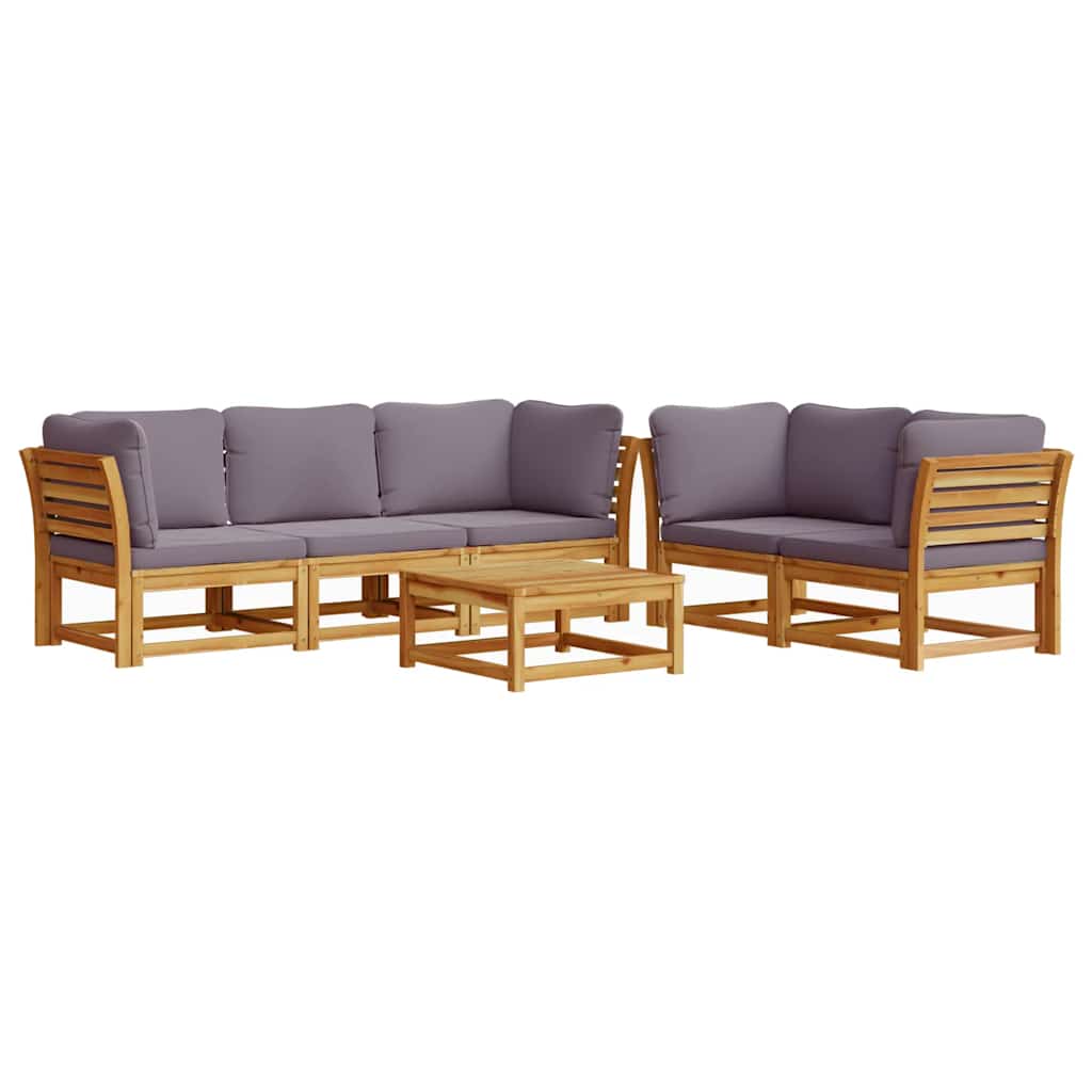 4-tlg. Garten-Lounge-Set mit Kissen Massivholz Akazie