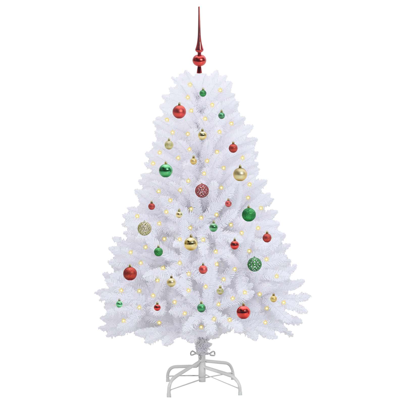 Künstlicher klappbarer Weihnachtsbaum Weiß 120 cm PVC und Stahl