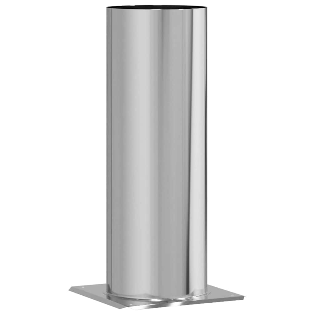 Kamin Kopf Erweiterung Silber 24 x 24 x 50 cm Edelstahl