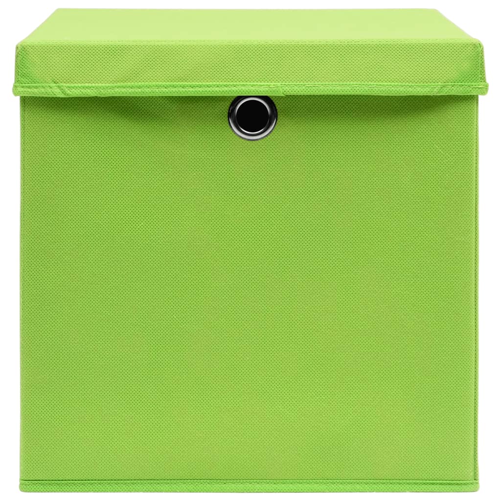 Aufbewahrungsboxen mit Deckeln 10 Stk. 28x28x28 cm Schwarz