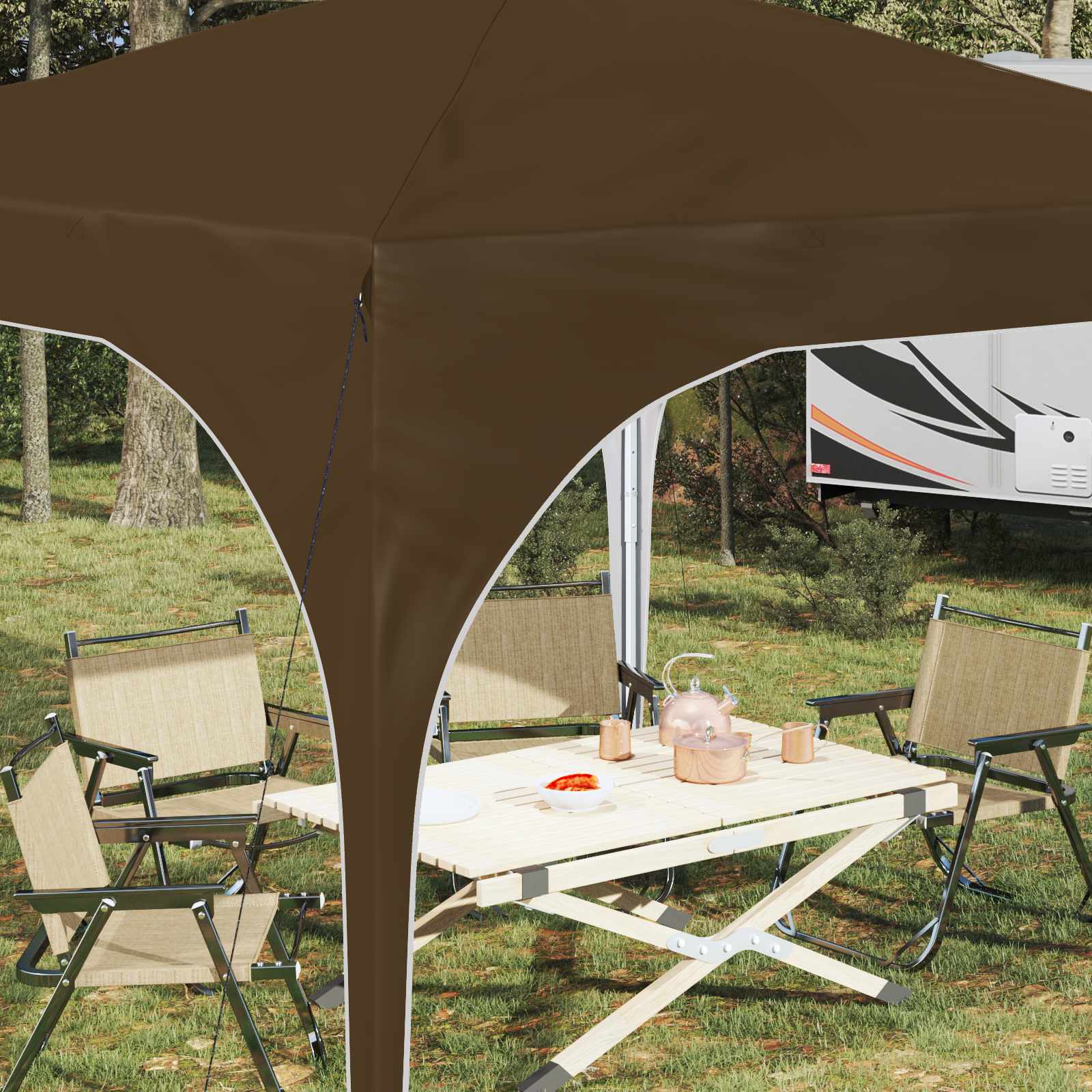 Pop-up Partyzelt 290 x 290 x 245 cm Creme