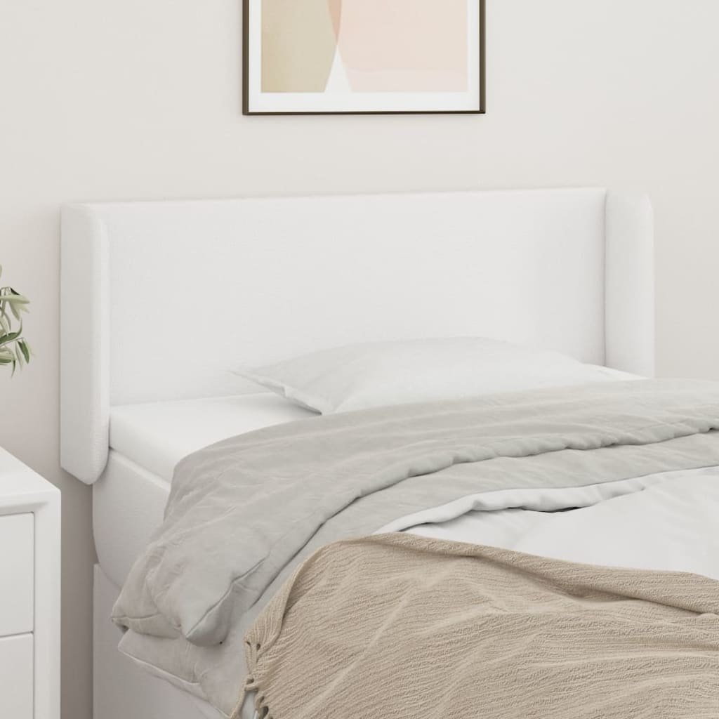 Kopfteil mit Ohren Creme 83x16x78/88 cm Kunstleder