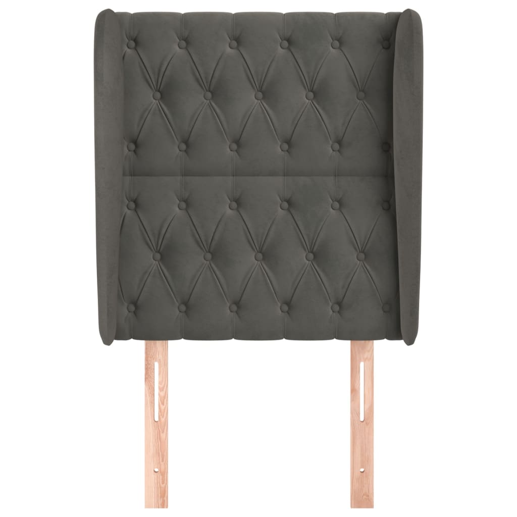 Kopfteil mit Ohren Dunkelblau 93x23x78/88 cm Samt