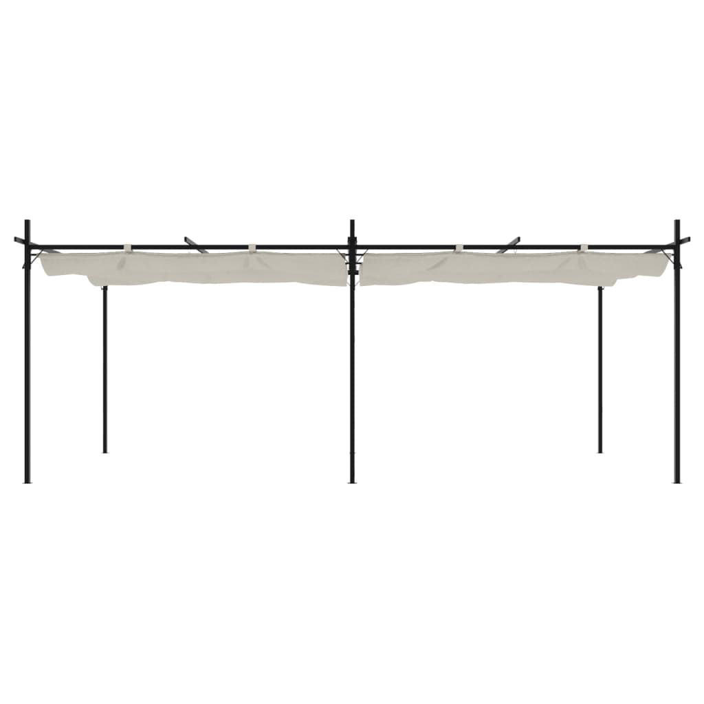 Pergola mit Schiebedach Creme 295x292x230 cm