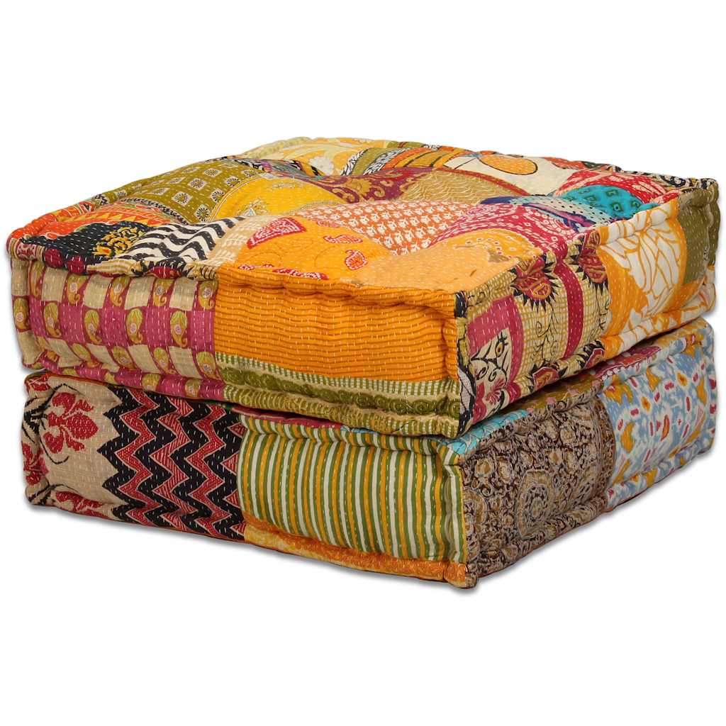 2-Sitzer Modularer Pouf Patchwork Stoff