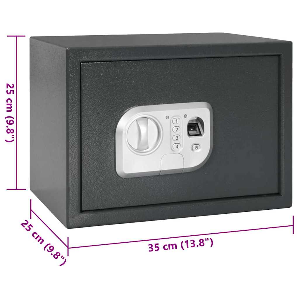 Digitaler Safe mit Schloss Dunkelgrau 31 x 20 x 20 cm Stahl