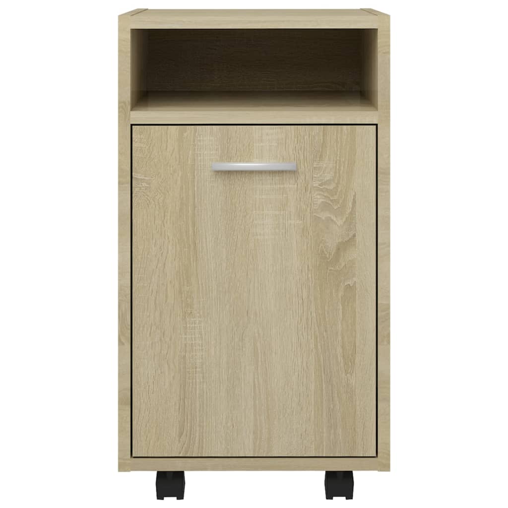 Beistellschrank mit Rollen Weiß 33x38x60 cm Holzwerkstoff