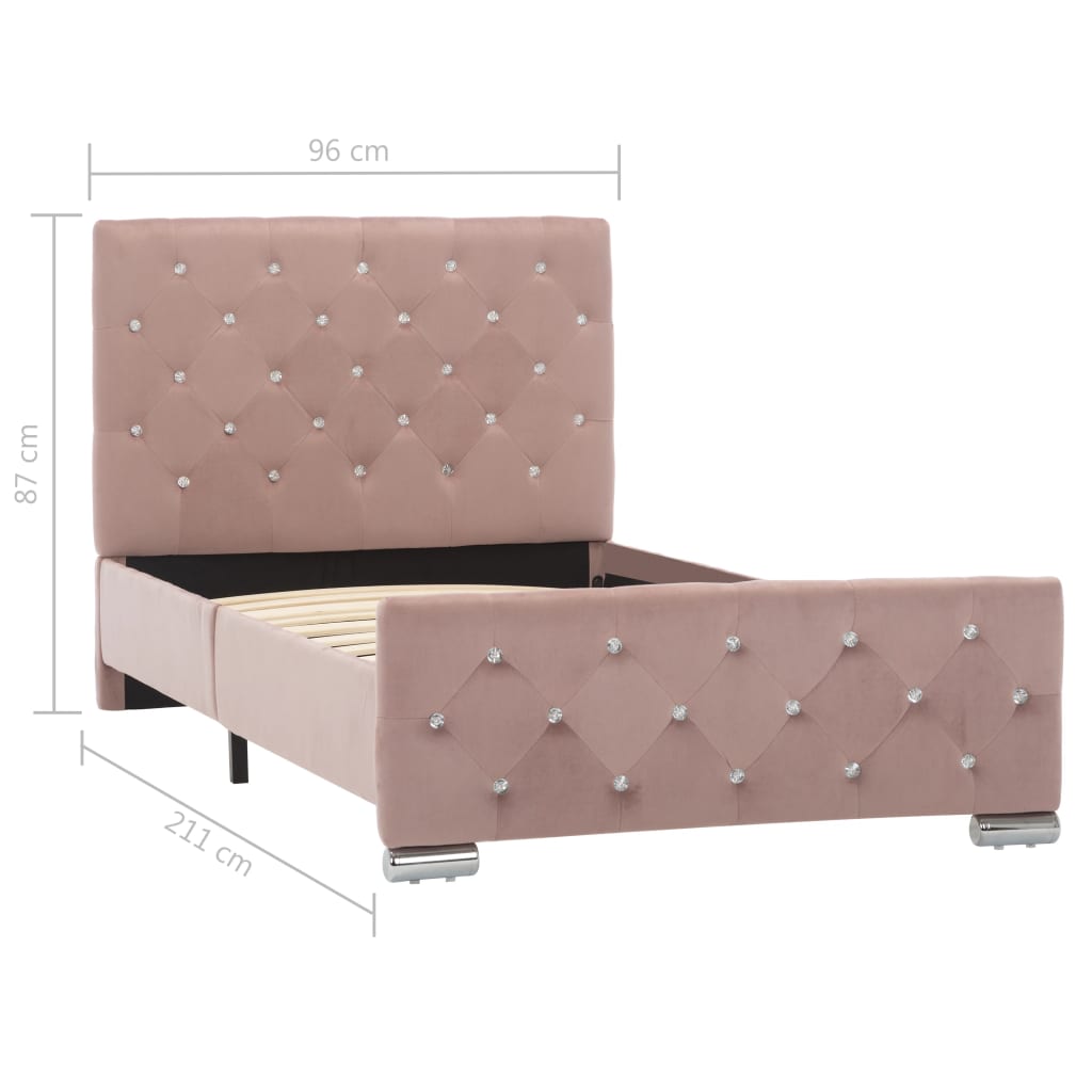 Bettgestell Grau Samt 120x200 cm