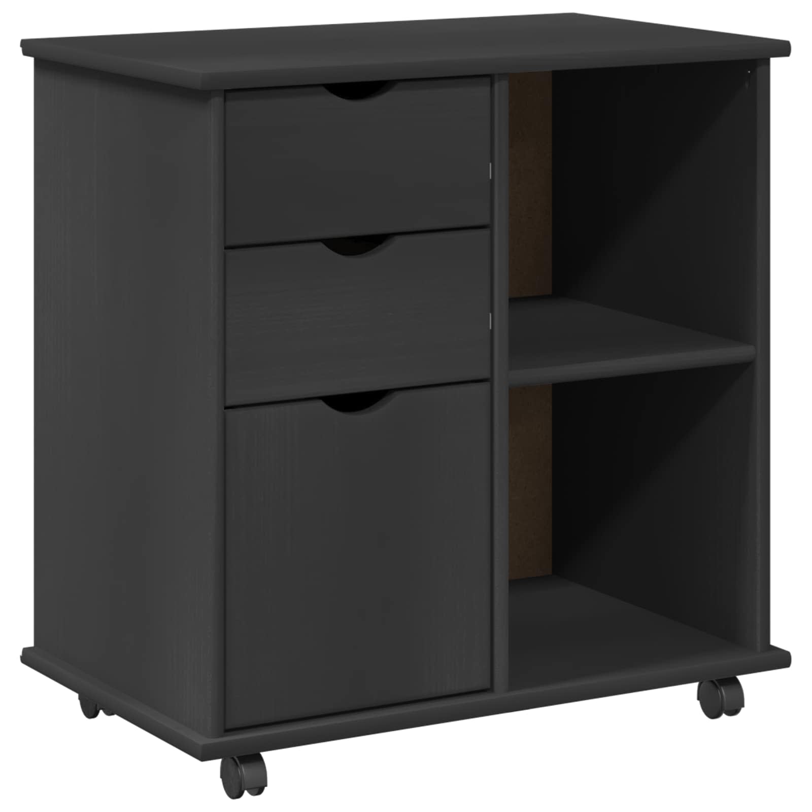 Rollschrank Honigbraun 63,5 x 39 x 65,5 cm Massivholz Kiefer