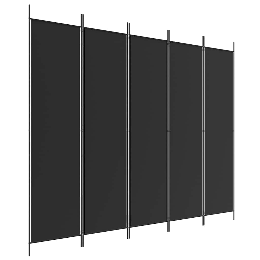 3-tlg. Paravent Schwarz 150x200 cm Stoff