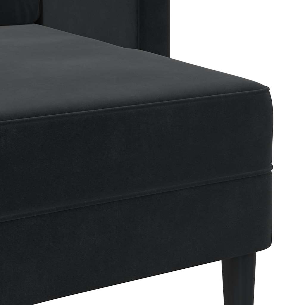 2-Sitzer-Sofa mit Chaiselongue L-Form Blau 125 cm Samt